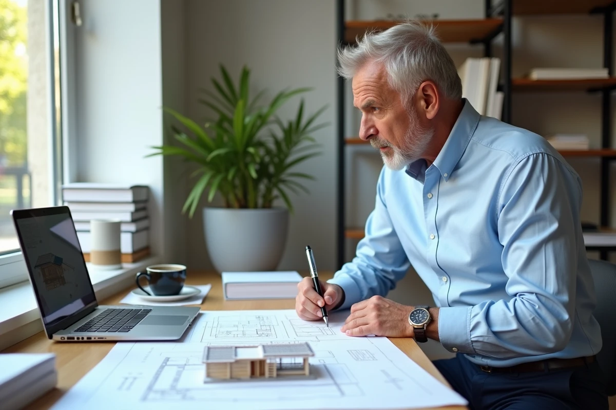 Architecte consultant un permis de construire pour un chalet en bois habitable de 80m2