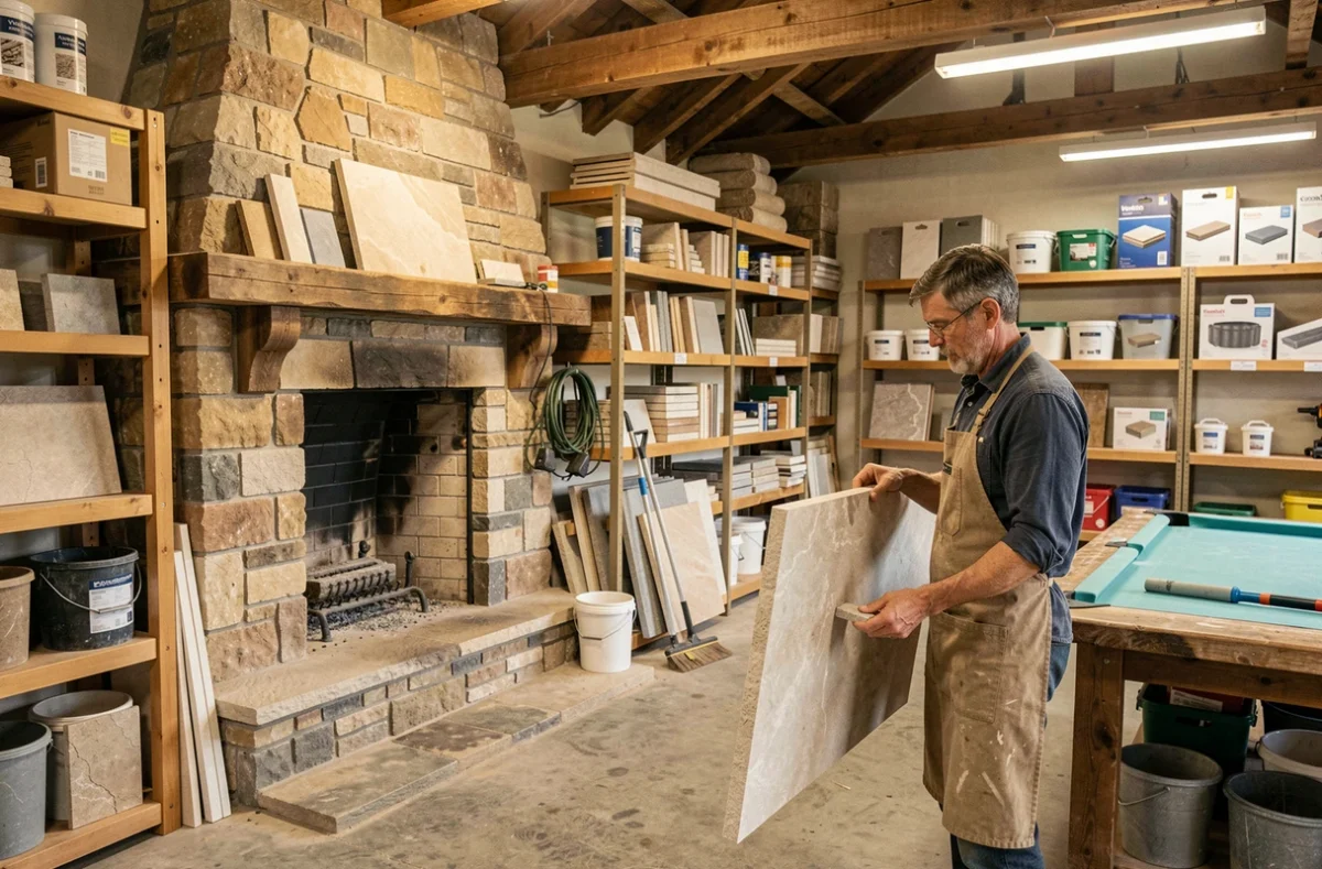 Artisan de Cheminees Tesson Fabricant présentant des matériaux de construction en Vendée