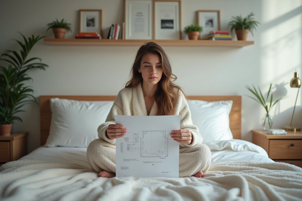 Jeune femme lisant un plan d