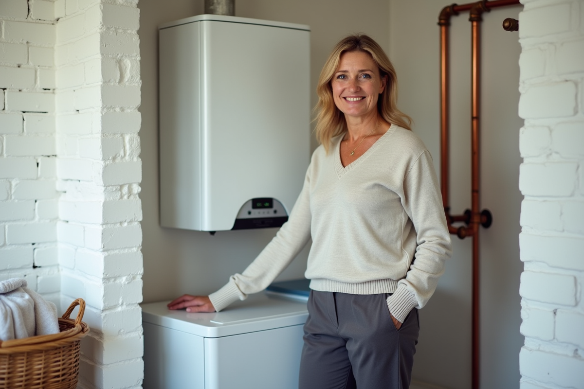 Femme souriante près d