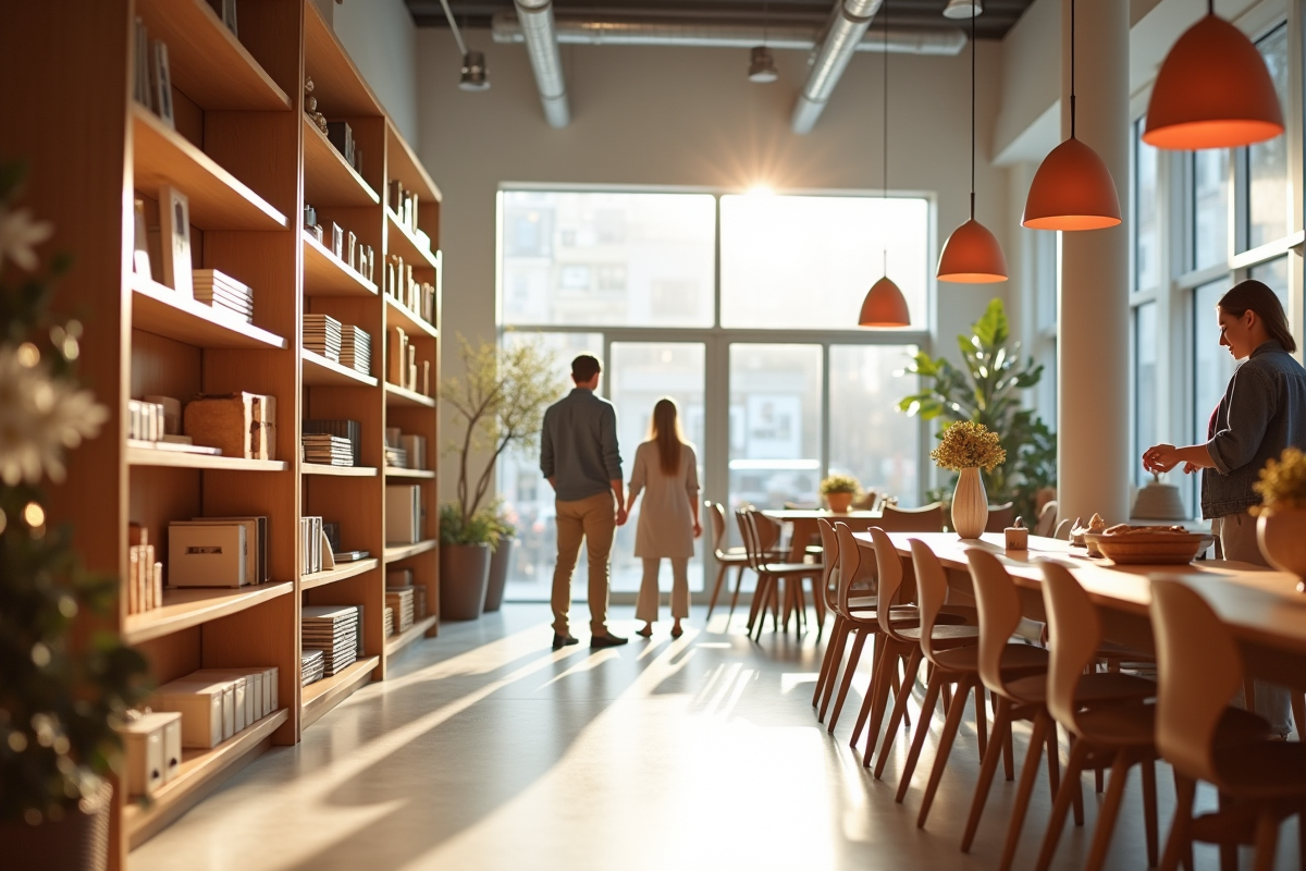 Magasin de meubles lumineux en solde saisonnier