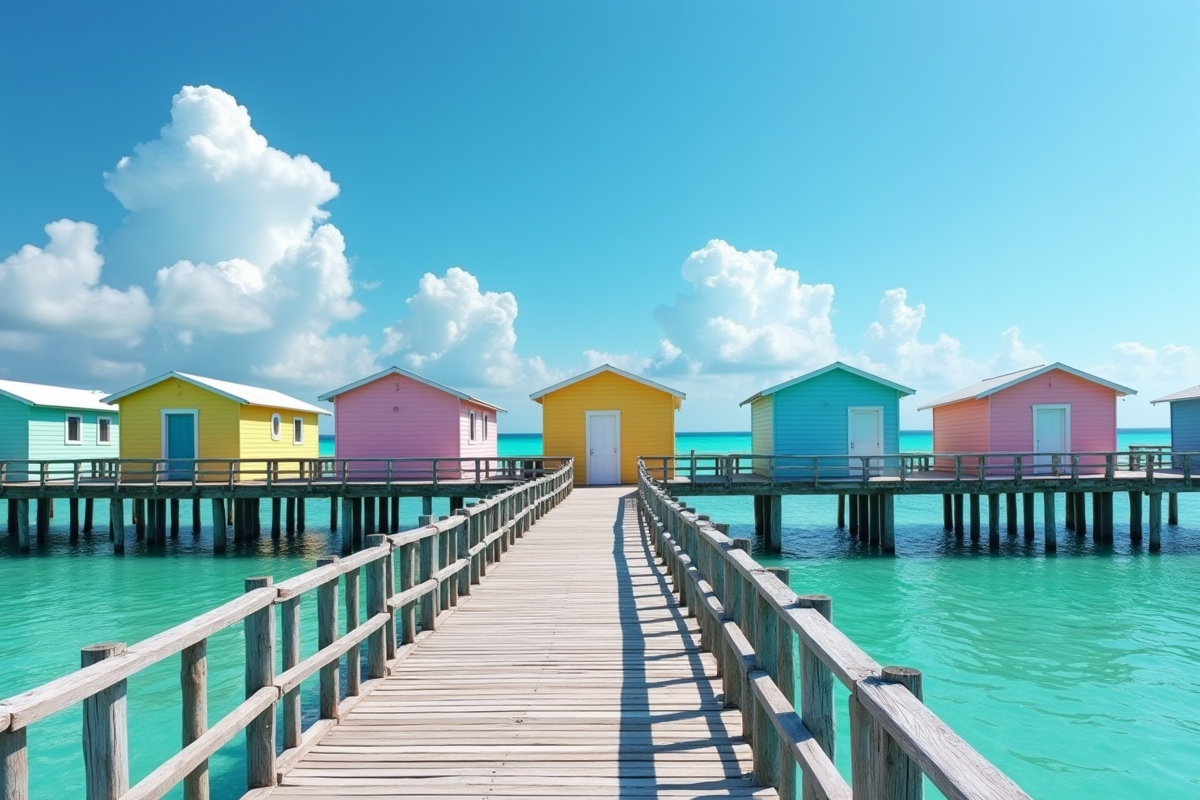 Filets de maisons colorées en Floride au bord de l